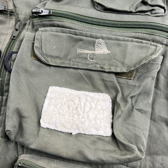 Ausable Vintage Green Fly Fishing Vest Size XL Full Zip Pockets Outdoor Sport - Picture 7 of 8